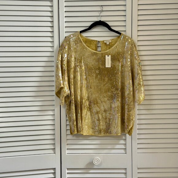 Pilcro by Anthropologie Sequin Top NWT Size Large, Holiday Parties & Nights Out - Picture 10 of 13